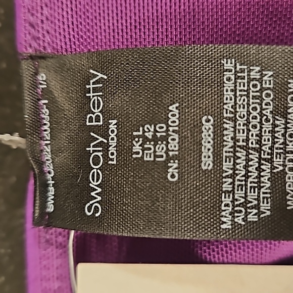 SWEATY BETTY Power Workout Colorblock Performance Dress ~ Deep Purple Large NWT - Picture 14 of 16